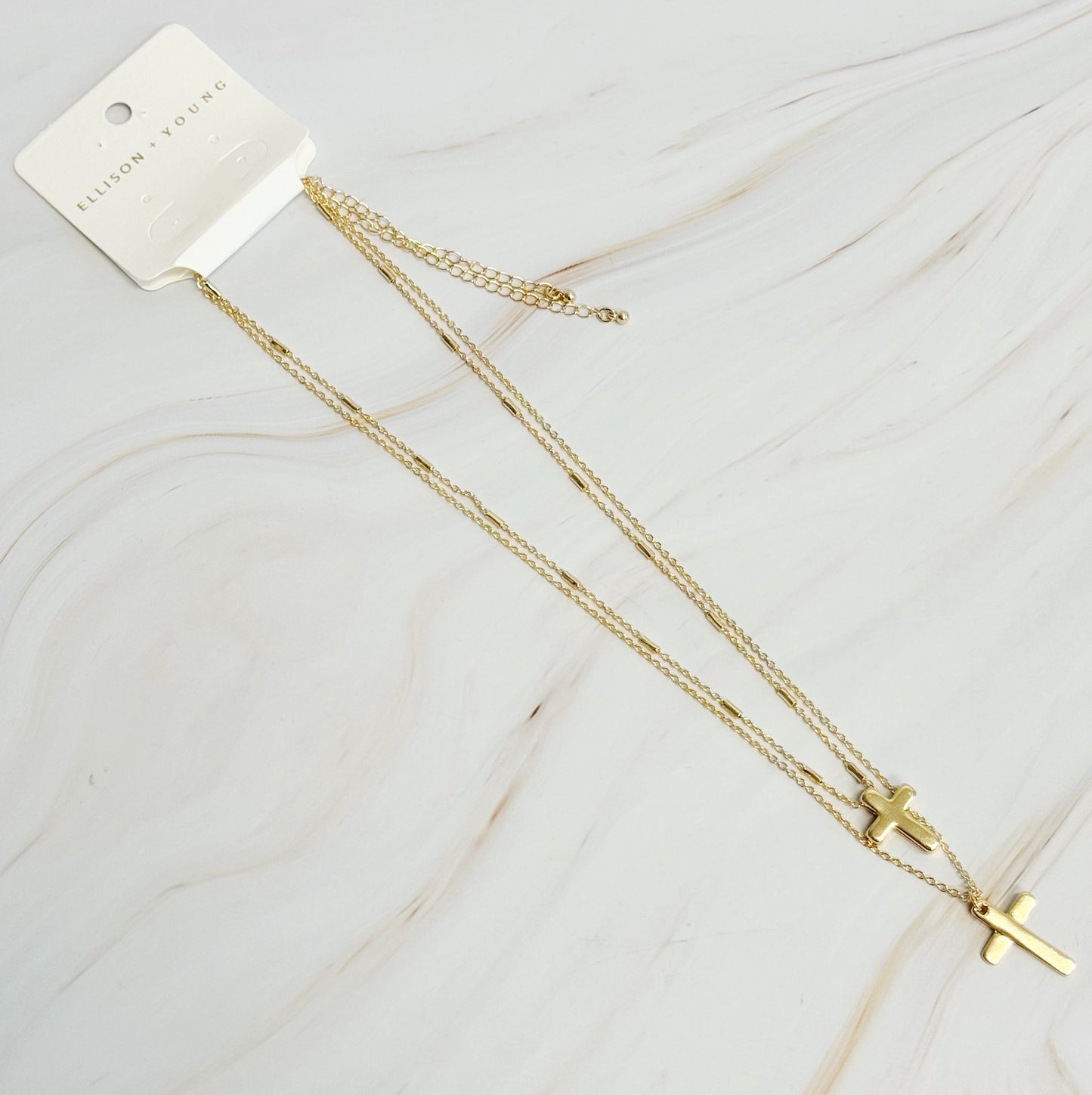 Pretty Chain Cross Necklace Set of 2