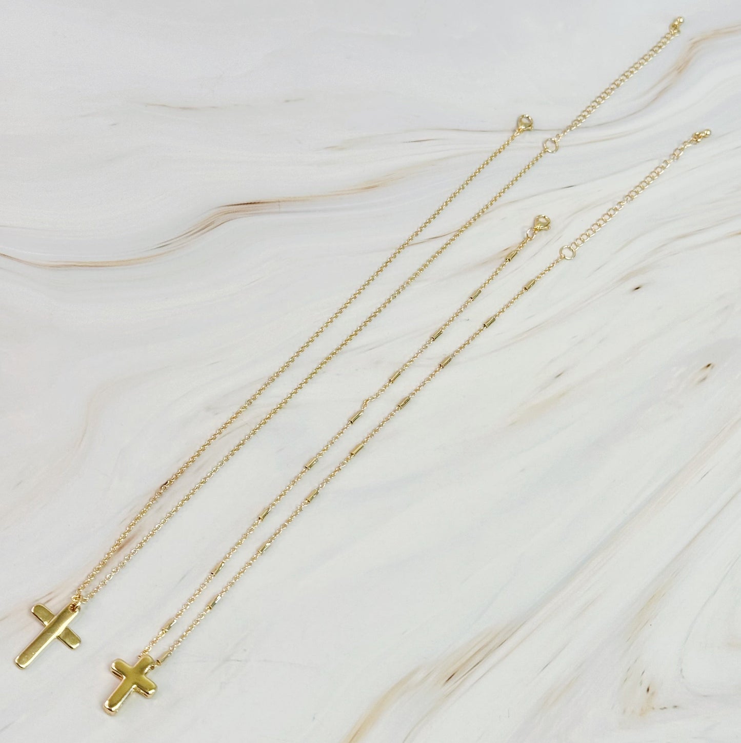 Pretty Chain Cross Necklace Set of 2